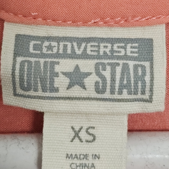 Converse Womens Sleeveless Tshirt Tank Top XS Pockets Summer Buttons Salmon Pink - Picture 3 of 4